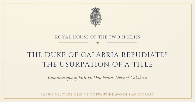 The Duke of Calabria Repudiates the Usurpation of a Title