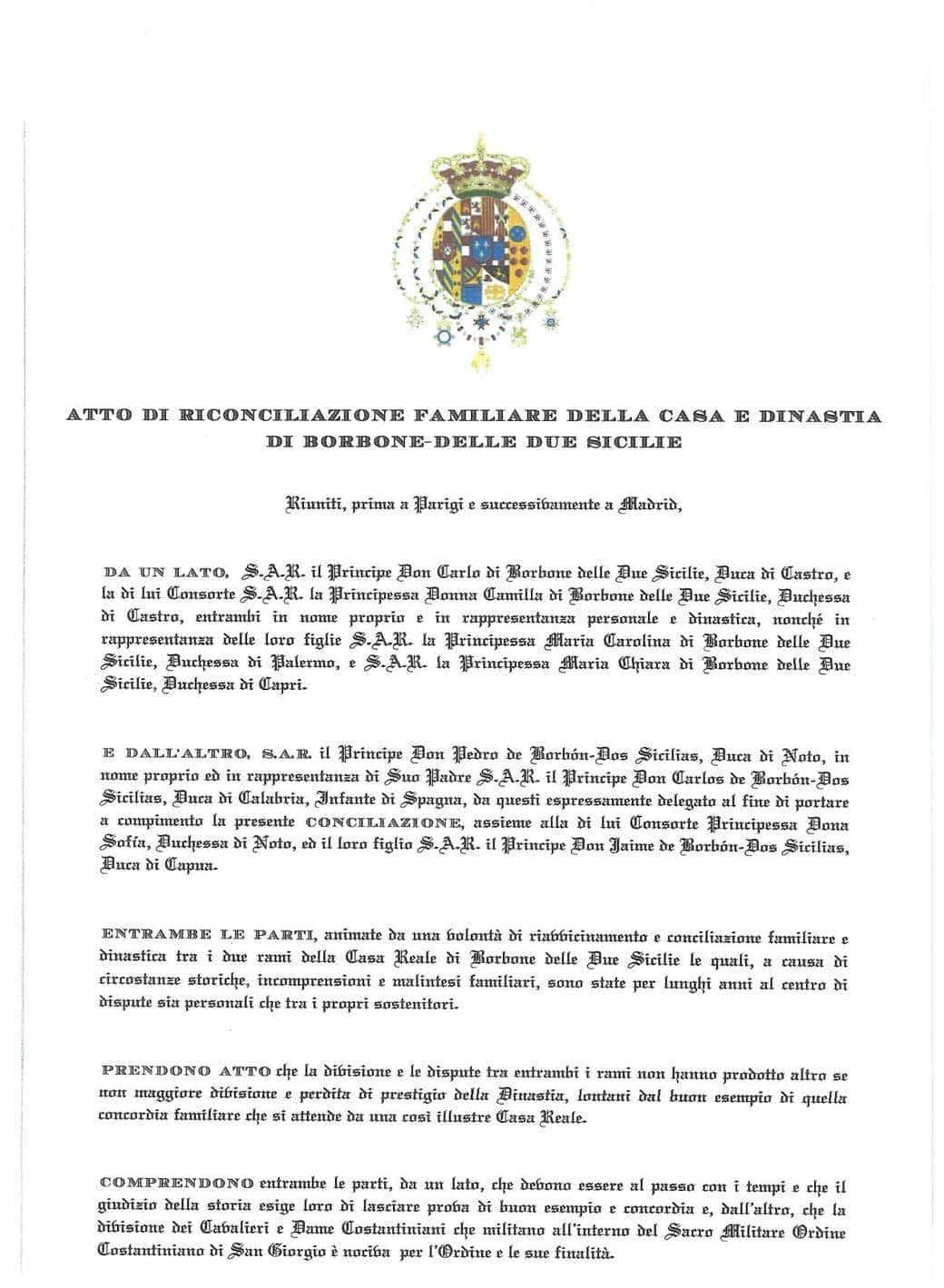 Annex I – Atto di Riconciliazione – Page 1
